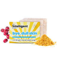 Tuco® Kids Bye, Dull Skin Soap Pack of 2X60gm with Turmeric | Perfect for Dull & Sensitive Skin | Paraben & Sulphate Free | Ages 2-5, 5-10, 10-15 | 2x 60gm