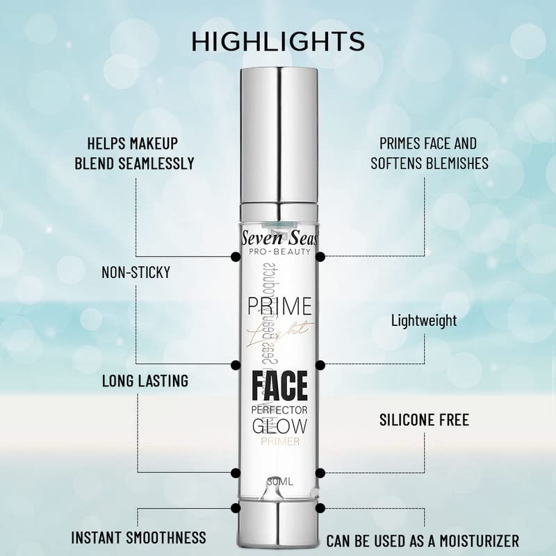 Seven Seas Under Cover Gel Face Primer | Transparent Makeup Primer to Prep Skin for Smooth & Long Lasting Makeup