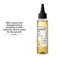 Brillare Rosemary Oil For Rapid Hair Growth | Improves Hair Thickness | Controls Hair Fall & Nourishes Scalp | 100% Natural, Non Greasy Hair Oil For Men & Women (100 ML)
