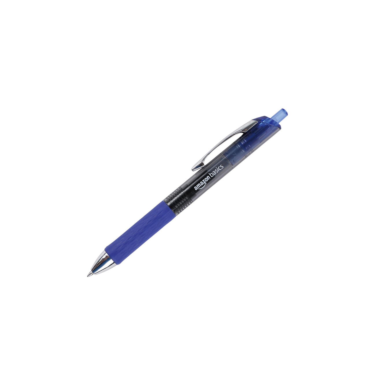 Basics Retractable Gel Pens, Fine Point (0.7mm), Blue, 12 Count (Pack of 1)