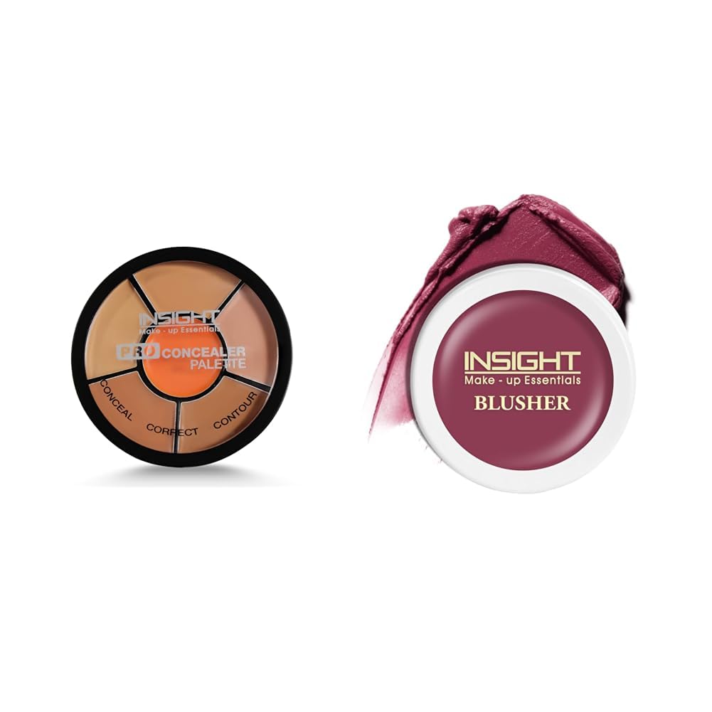 Insight Cosmetics Pro Concealer Palette-ConcealerConceal Correct Contour WaterProof Crease Resistance Long Lasting Oil Control (CR105-Concealer) Crème Blusher, Face Makeup, Dusty Rose, 3.5 gm(B-02=03)