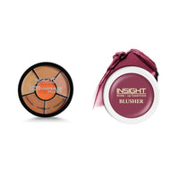 Insight Cosmetics Pro Concealer Palette-ConcealerConceal Correct Contour WaterProof Crease Resistance Long Lasting Oil Control (CR105-Concealer) Crème Blusher, Face Makeup, Dusty Rose, 3.5 gm(B-02=03)