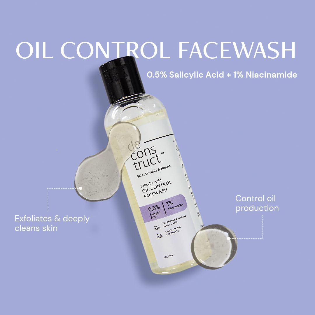 Deconstruct Daily Oil Free Cleanse & Hydrate Duo - Oil Control Face Wash + Oil- Free Moisturiser | Oil-free and Hydrated skin | Oily Acne Prone Skin