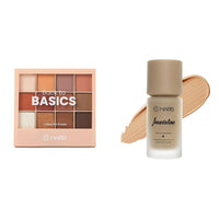 MARS 12 Shades Back to Basics Eyeshadow Palette with Free Applicator Shimmer (14.4 gm) (Shade-02) High Coverage Liquid Foundation | Blemish Free & Blendable Foundation for Makeup (40ml) (SHADE-07)