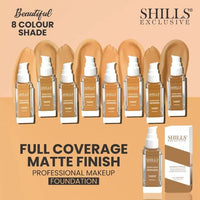Shills exclusive full coverage Matte finish professional makeup foundation Shade 01 (GOBI)