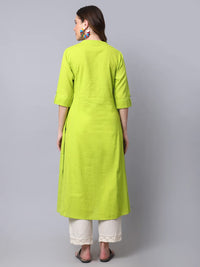 Pistaa's  Women Cotton Printed Cut Regular Kurta