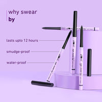 Plum Eye-Swear-By Kohl Kajal Combo | Set of 2 | Deep Black | Creamy Smooth | Smudge-Proof | Waterproof | Retractable Pencil | Vegan & Cruelty-Free