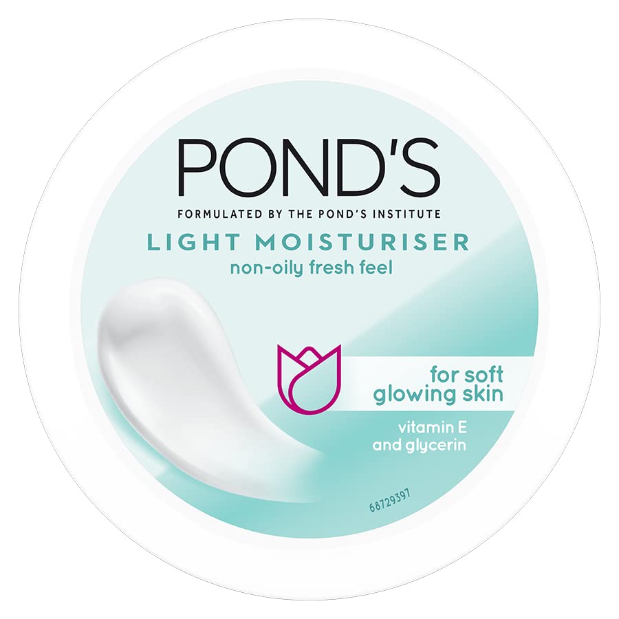 POND's Light Face Moisturizer 200 ml, Daily Lightweight Non-Oily Cream with Vitamin E for Soft Glowing Skin, SPF 15 & POND's Super Light Gel Oil Free Face Moisturizer 49g