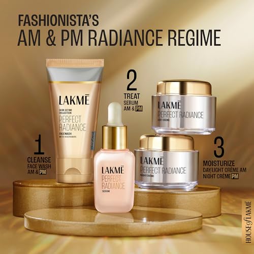 LAKMÉ Absolute Perfect Radiance Skin Brightening Face Serum With Niacinamide, Witch Hazel, Vita-Resorcinol For Radiant & Glowing Skin, 30 Ml