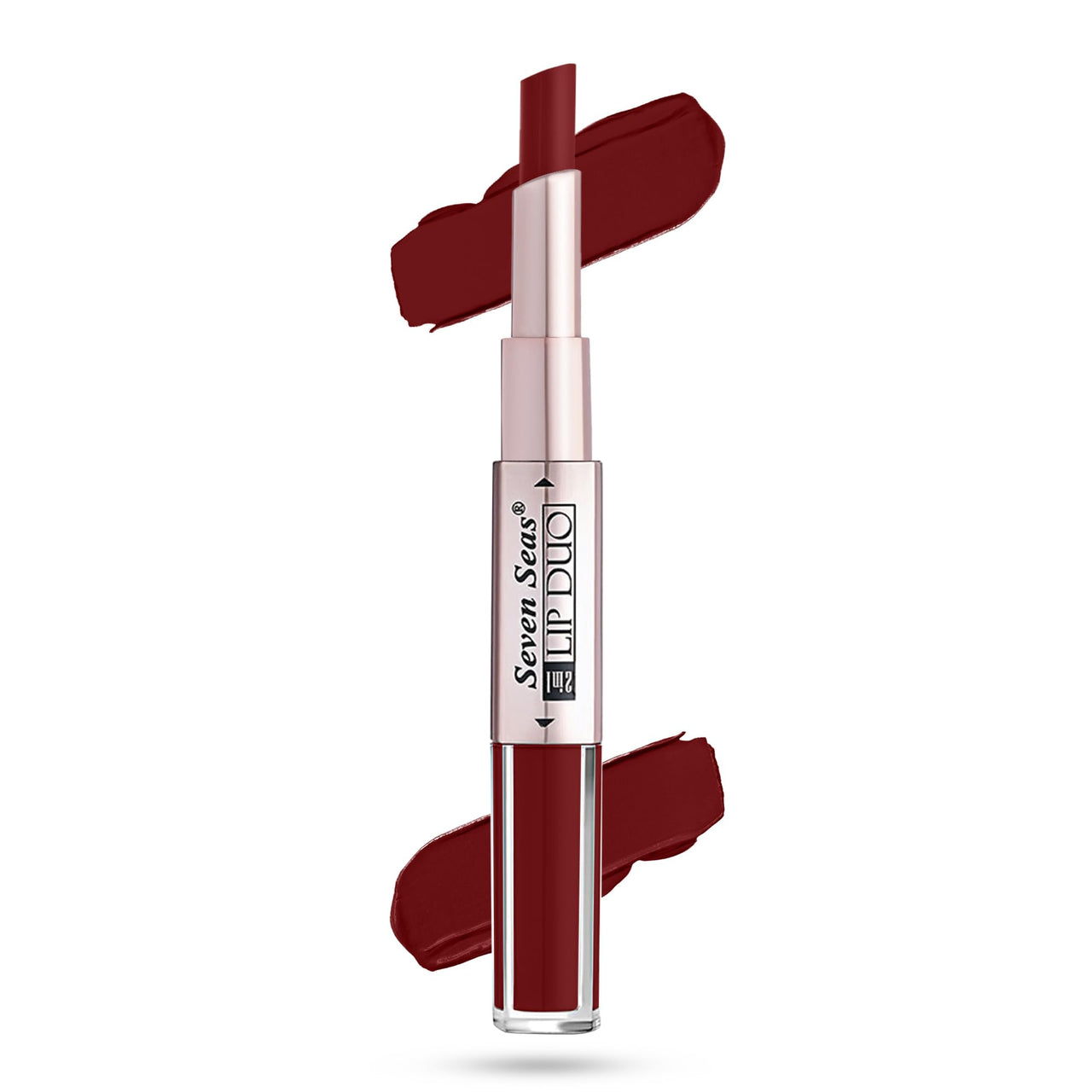 Seven Seas Lip Duo 2 In 1 Lipstick Matte Finish 2-in-1 Duo Liquid Lipstick with Matte Finish and Moisturizing Gloss (Tamoto Red 1, 7ML)