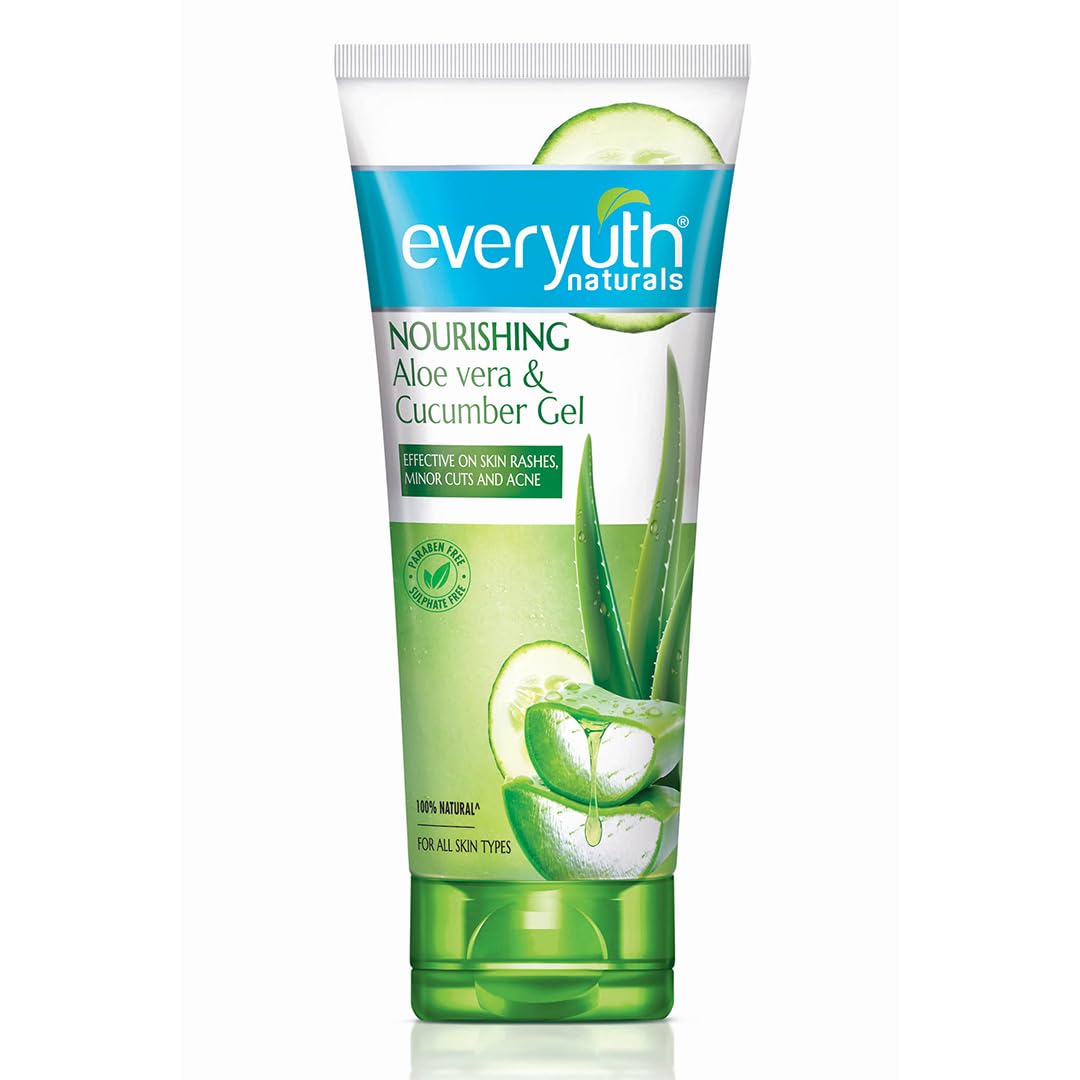 Everyuth Naturals Nourishing Aloe Vera & Cucumber Gel| Protects from Acne, Cuts & Rashes|Refreshing & Soothing Care|Paraben free|For Oily, Dry, Normal, Combination & Sensitive Skin - 150 g