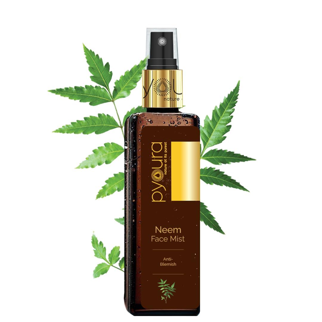 PYOURA Dark Spot Pigmentation Neem Face Toner Mist 100ml, Skin Brightening Natural Face Serum, Toner For Acne Prone, Open Pores Tightening, Glowing Skin, Alcohol Free, For Dry Oily Combination Skin