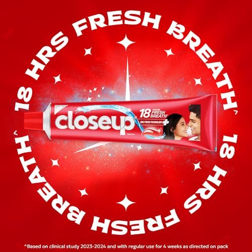 Close Up Toothpaste | Long lasting 18 Hours Of Fresh Breath & White Teeth - 600g (Pack of 4)