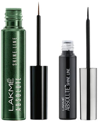 Lakmé Absolute Glossy Shine Liquid Eye Liner, Black, 4.5Ml And Lakmé Absolute Shine Line Eye Liner, Sparkling Olive, 4.5 Ml