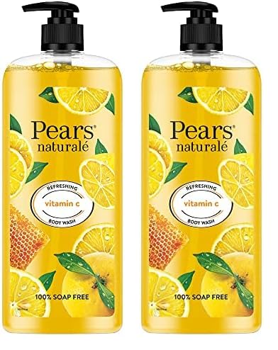 Pears Naturale Refreshing Vitamin C Body Wash with Natural Yuzu Lemon, Vitamin C & Honey Extract | for Refreshed & Radiant Skin| 750 ml (Pack of 2)