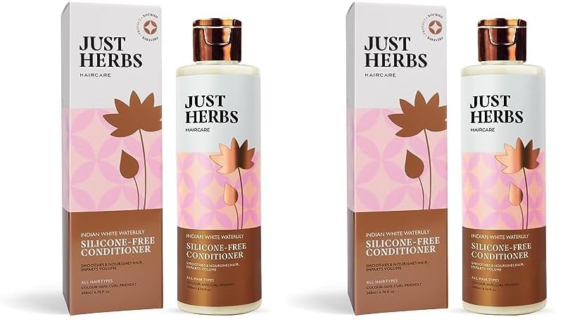 Just Herbs Kumuda Indian White Water Lily Conditioner For All Type Of Hair, 200 Ml (Parabens And Sls Free), 1 Count (Pack of 2)