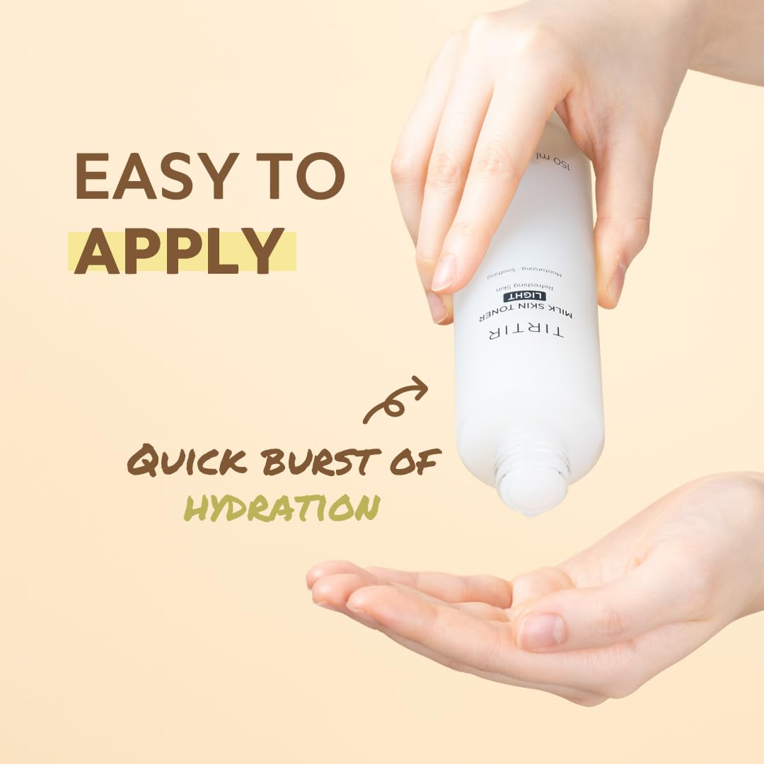 TIRTIR Milk Skin Toner Light | Instant Hydration with 4% Niacinamide | Pore-Tightening | Vegan Toner for Acne-Prone, Sensitive & Oily Skin, Fungal Acne Safe, Panthenol, Allantoin, Vitamin B, (150 ml)