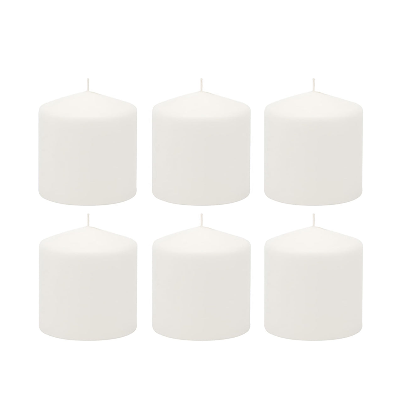 Stonebriar 3 Pack Tall 3 x 6 Inch 65 Hour Long Burning Unscented White Wax Pillar Candles 3x6 3.0
