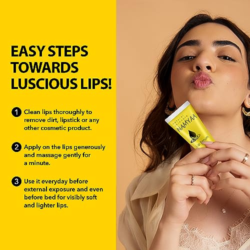 Namyaa Haldi Chandan Intimate Hygiene Wash & Hair Removing Cream & Natural Lip Serum/Balm/Lightener/Moisturizer For Lip Lightening/Brightening/Toning/Moisturizing, 30 g