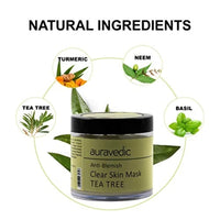 Auravedic Anti Blemish Face Mask For Glowing Skin Tea Tree Oil For Skin Acne Face Pack For Acne And Pimples Neem Oil Anti Acne Face Pack For Women Detan Face Pack For Men Paraben Free 100 Gm