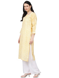 Ada Hand Embroidered Lucknowi Chikankari Cotton Kurta Kurti for Women A411165