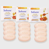 Softsens Naturally Glowing Skin Cream Bar Soap | Parabens, Sulphates Free Soap Pack of 3 (100g x 4)