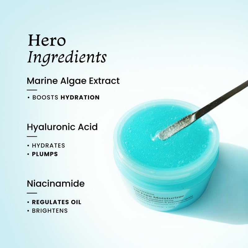 Foxtale Oil-Free Gel Moisturizer for Face | Hyaluronic Acid, Niacinamide, Betaine, Marine Algae| Boosts Hydration, Brightens Skin, Soothes Acne| Lightweight for Oily, Acne-Prone Skin |Men & Women-100g