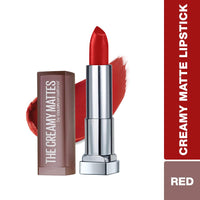 Maybelline New York Color Sensational Creamy Matte Lipstick, 634 Bold Crimson, 3.9g and Maybelline New York Color Sensational Creamy Matte Lipstick, 657 Nude Nuance, 3.9g