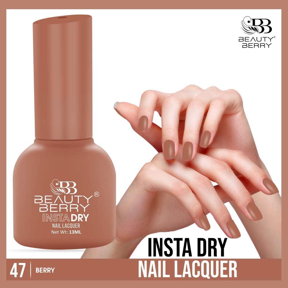 BEAUTY BERRY INSTA DRY NAIL LACQUER WITH FRENCH FORMULA 13ML. (BERRY-47, 1)