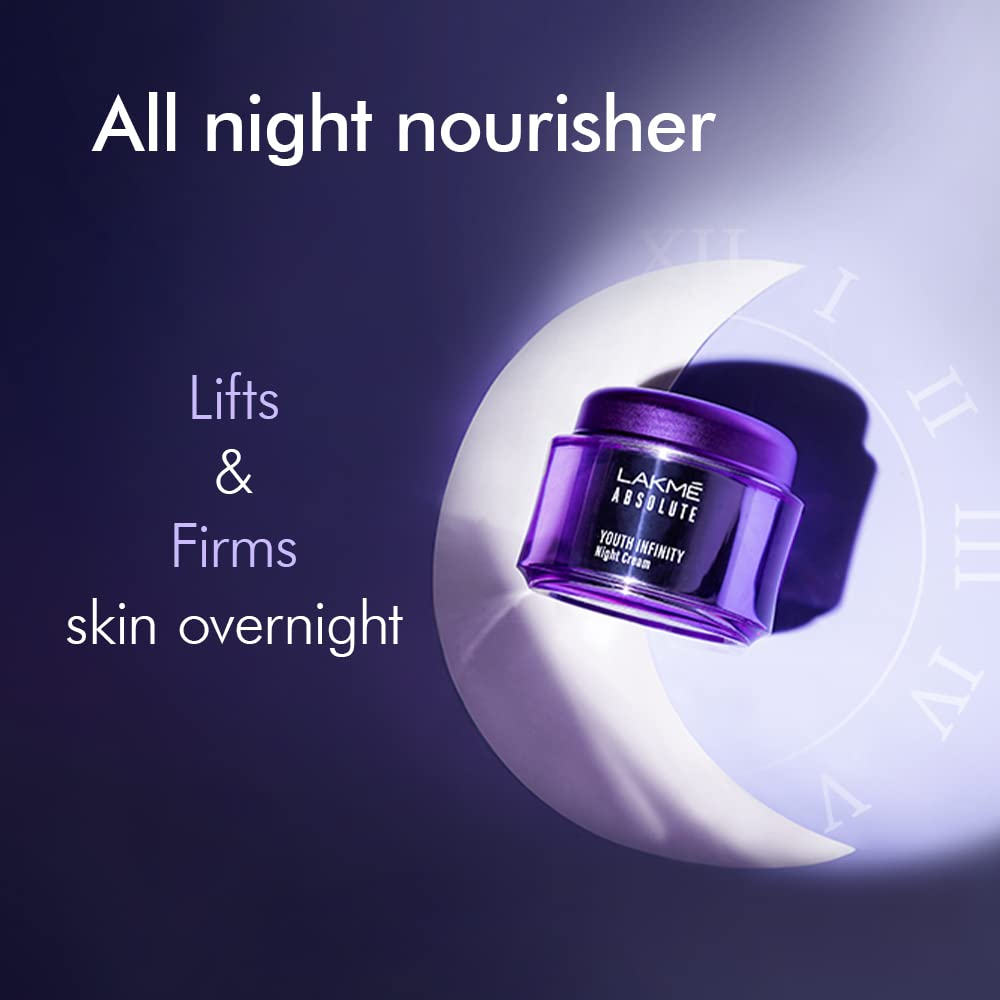 Lakmé Youth Infinity Skin Sculpting Night Creme, 50G & Sun Expert Tinted Cream for All Skin Type Sunscreen 50 Spf, 100G