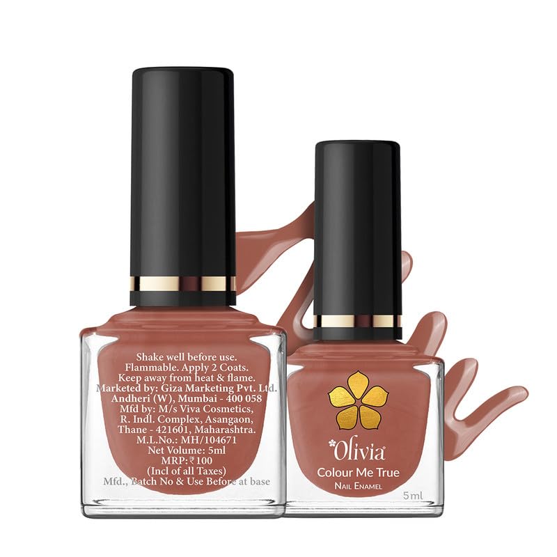 Olivia Nail Paint for Glossy Finish - 5ml (12 Cinnamon Cider)