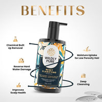 Wildly Pure Clarifying Shampoo for Hard Water & Metal Damage | For Oily Scalp & Low Porosity Hair | Deep Clensing removes Built Up & flakes | Rosemary, Hibiscus & Castor Oil | Sulphate, Paraben & Silicone Free | Men & Women | 300 ml (Reset)