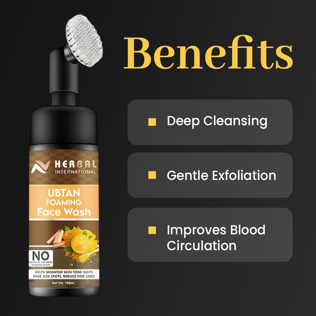 AV Herbal International Ubtan Foaming Face Wash | with Saffron,Turmeric and Chickpea Extract | Deep Cleansing and Gentle Exfoliation 450ml (3)