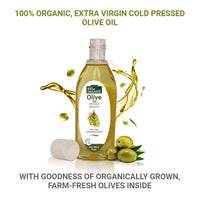 INDUS VALLEY 100% Organic Olive Oil Massage Oil & Growout Hair Oil (100ml+100ml= 200ml)