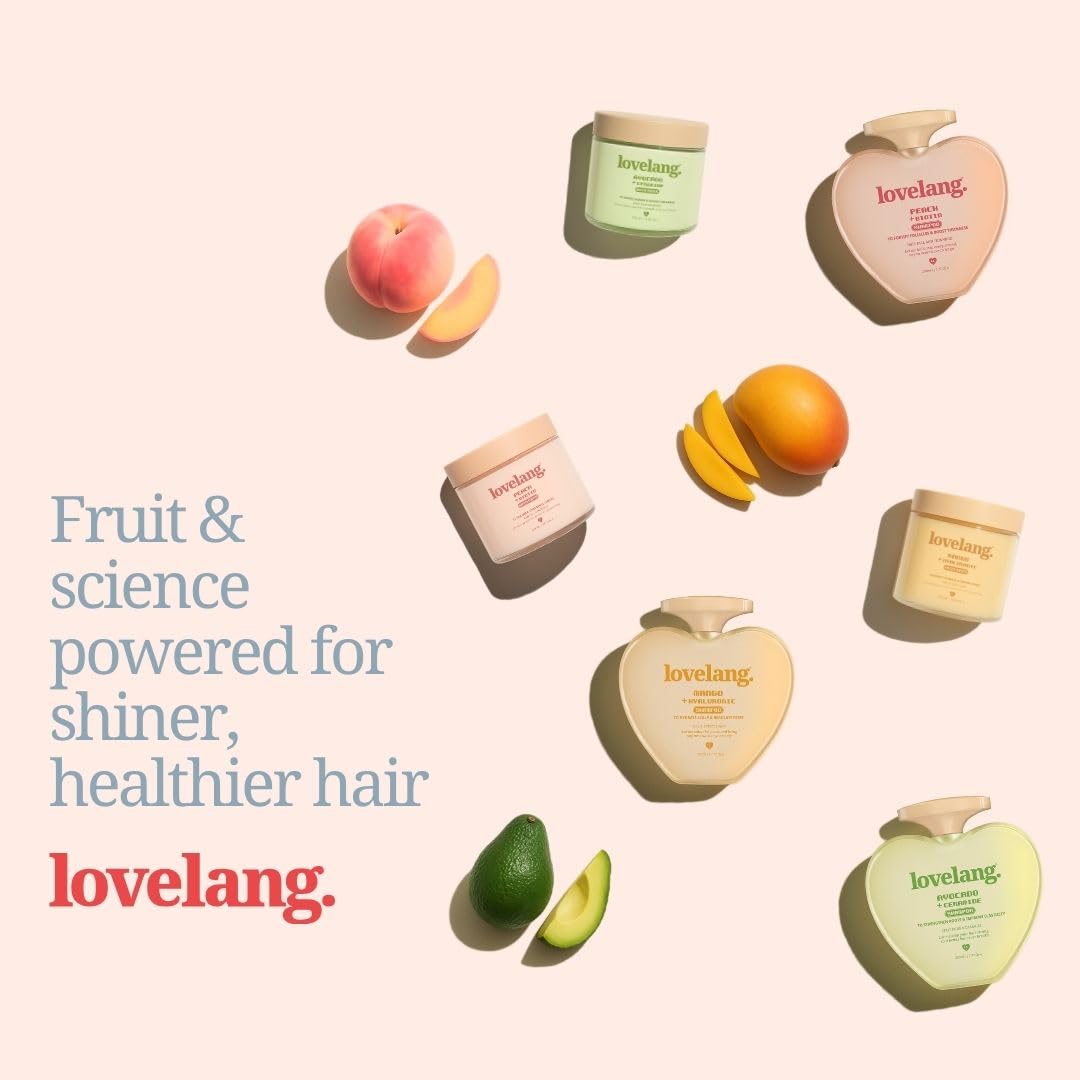 lovelang Peach + Biotin Shampoo | Hair Fall Control & Volume Boost | Strengthens Roots | Fruity Peach Scent | for All Hair Types | 230ml