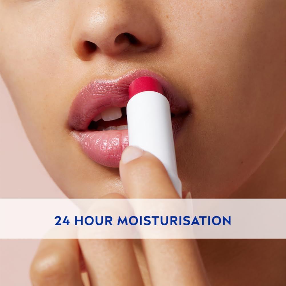NIVEA Cherry Shine 4.8g Lip Balm|24 H Melt in Moisture Formula|Natural Oils|Glossy Finish,4.8 g (Pack of 1)