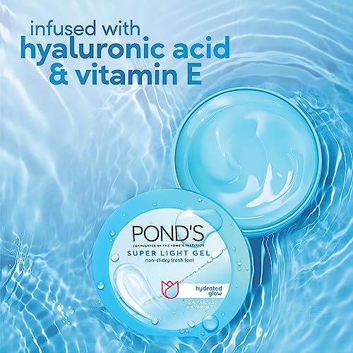 Pond's Super Light Gel Oil Free Moisturiser With Hyaluronic Acid + Vitamin E, 200 ML (Pack of 2)