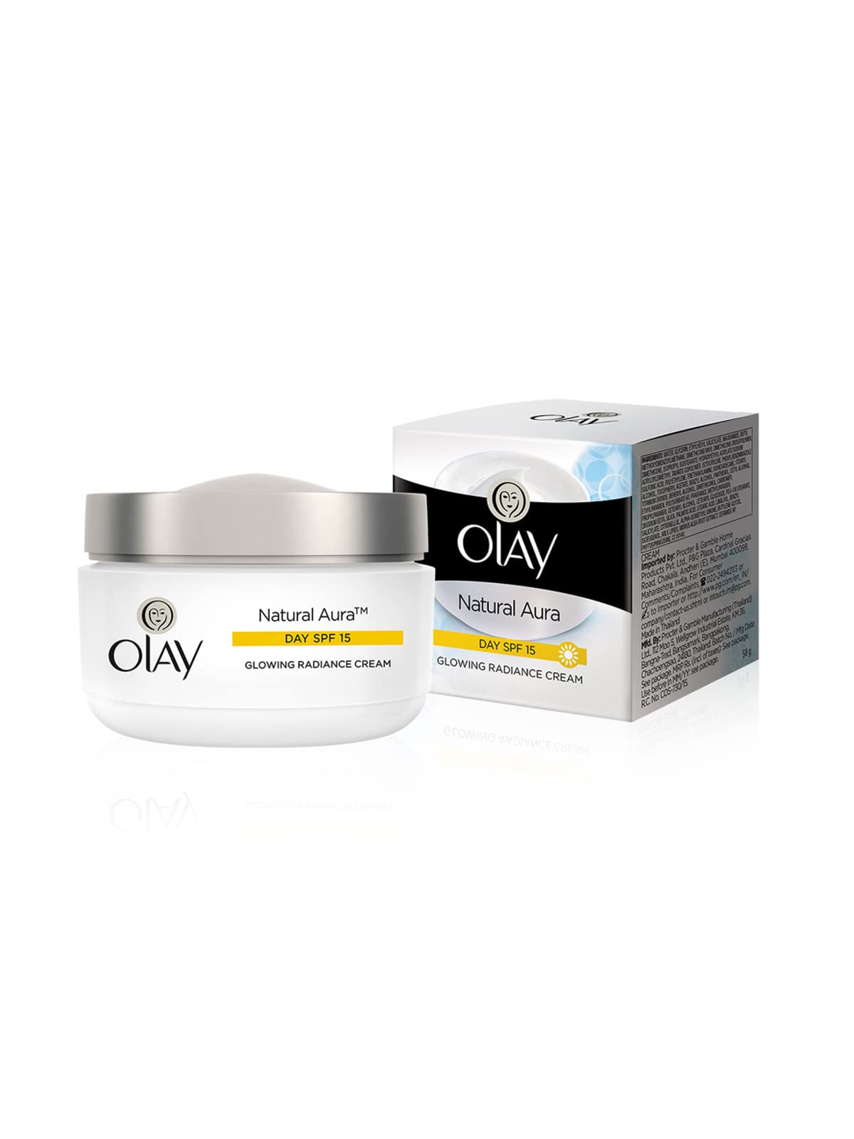 Olay Natural Aura Day Cream with SPF 15 | Glowing Radiance Cream | With Niacinamide and Vitamin E | Normal, Oily, Dry, Combination Skin | 50g