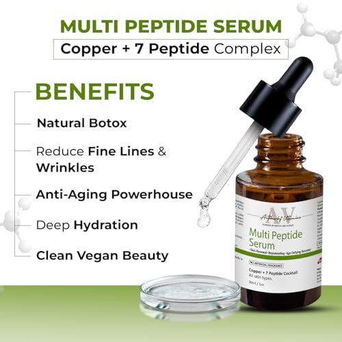 ACTIHERBZ vitamins Multi Peptide Serum for Face | Boost collagen for Anti-Aging, Wrinkles & Fine lines | Peptide Complex with Hyaluronic Acid | Glowing, Youthful Skin – 30ml
