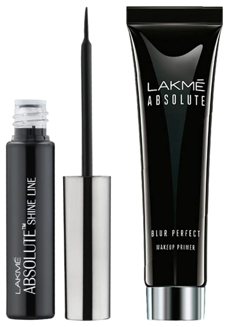 Lakmé Absolute Blur Perfect Makeup Primer, 30g And Lakmé Absolute Shine Liquid Eye Liner, Black, 4.5ml