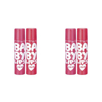Maybelline New York Lip Balm, With SPF, Moisturises and Protects from the Sun, Baby Lips Cherry Crush & Baby Lips Berry Crush, Red (Pack of 4), 8g