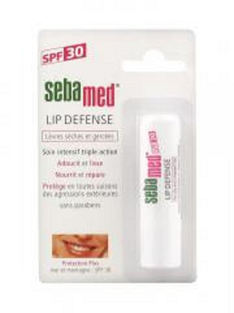 SebaMed SPF 30 Lip Defense Stick, 4.8G And Clear Face Cleansing Foam, 150Ml, Dry Skin