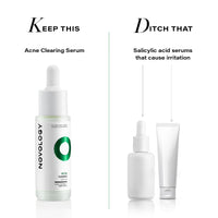 Novology Acne Clearing Serum with Thymol and Terpineol | Face Serum For Acne, Whiteheads, Blackheads | Non-sticky, Non-Irritating, Non-Comedogenic| For Oily, Acne Prone Skin | 28 ML