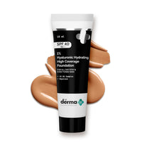 The Derma Co . 1% Hyaluronic Hydrating High Coverage Luminous Liquid Foundation With Spf 40 Pa+++ For 12 Hour Long Stay & 12 Hour Oil Control | For All Skin Types & Even Skin - 18Ml 1 Count(06 Beige)