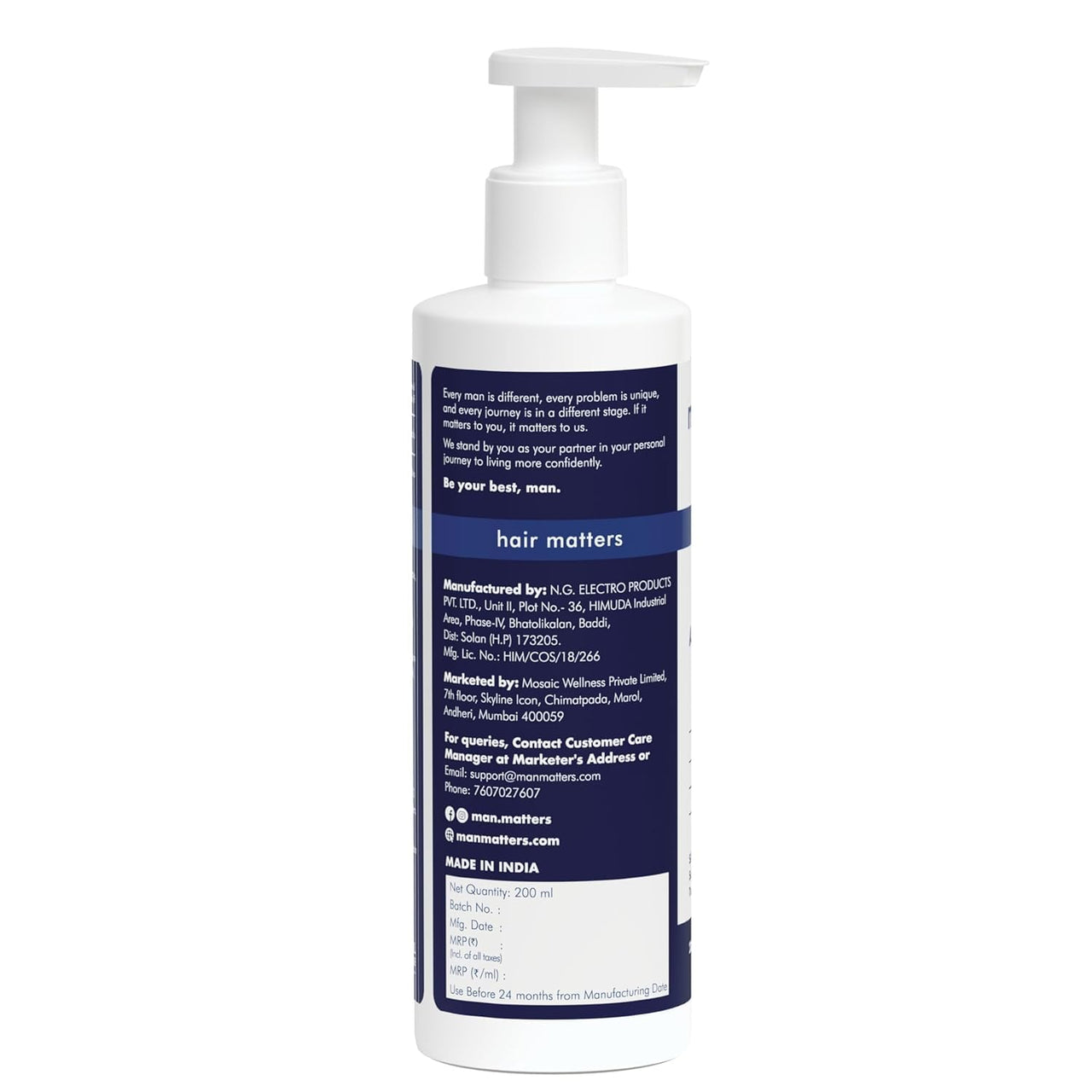 Man Matters Daily Use Anti Dandruff Shampoo (400ml) | pH 5.5 | Soothes Scalp Irritation, Reduces Dandruff & Flaking | With Zinc Pyrithione, Climbazole & Piroctone Olamine
