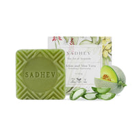 Sadhev Organic Melon & Aloe Vera Bathing Soap For Revitalizing and Rejuveniating Chemical Free - 125g (Pack of 1)