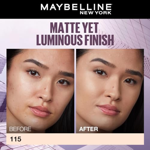 Maybelline New York Super Stay Lumi-Matte Liquid Foundation - 115, Up To 30H Long Wear, Water & Transfer Proof. SuperStay Lumi-Matte Liquid Foundation comes with Non-comedogenic & Vegan Formula | 35ml