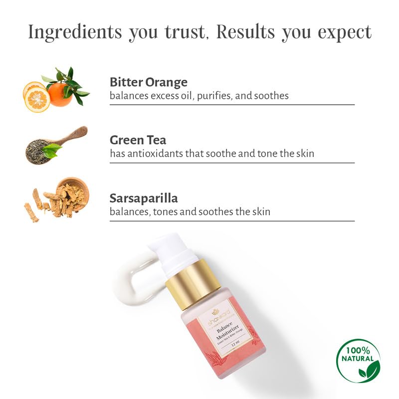 Shankara Balance Face Moisturizer With Green Tea & Bitter Orange For Kapha (Oily Skin) - 12 ml