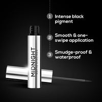 RENEE Midnight Matte Eyeliner | Darkest Black | Long Lasting | Smudge-Proof | Waterproof Formula | One-Swipe Application | Intense Pigment | Enriched with Vitamin E | Chamomile | Aloe Vera | 2.5ml