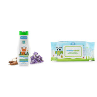 Mamaearth dusting Powder with Organic Oatmeal & Arrowroot Powder 150g & India's First Organic Bamboo Based Baby Wipes (72 Wipes) Combo